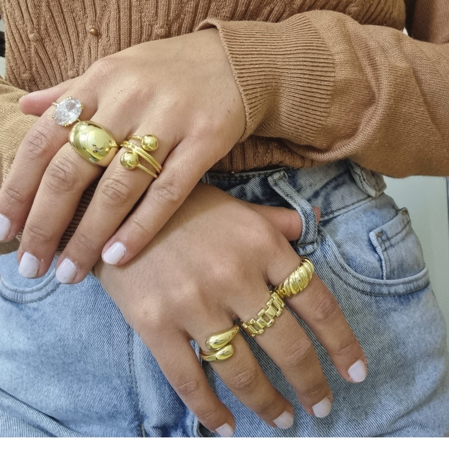 ANILLO ESTER BAÑO DE ORO