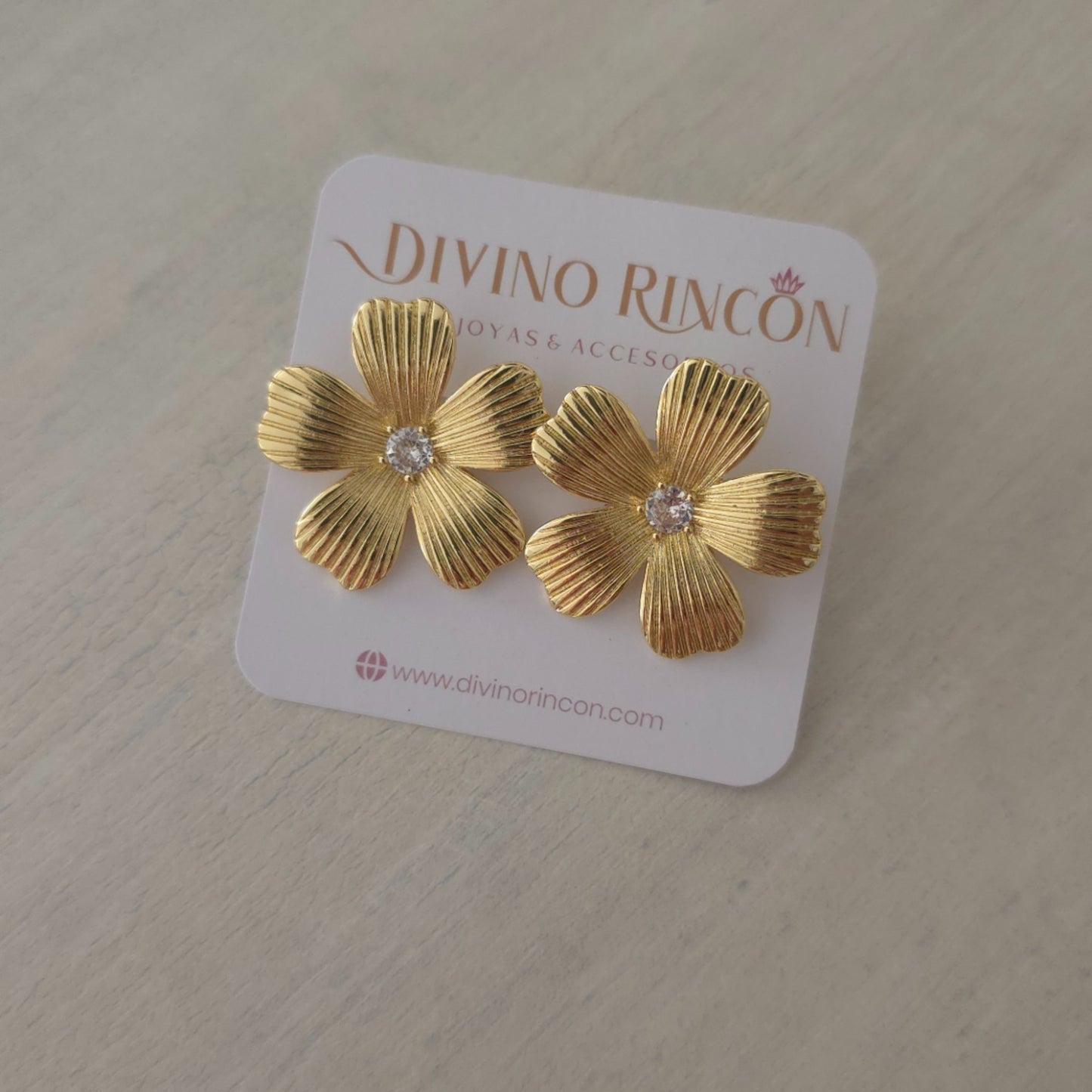 AROS FLOR BAÑO DE ORO