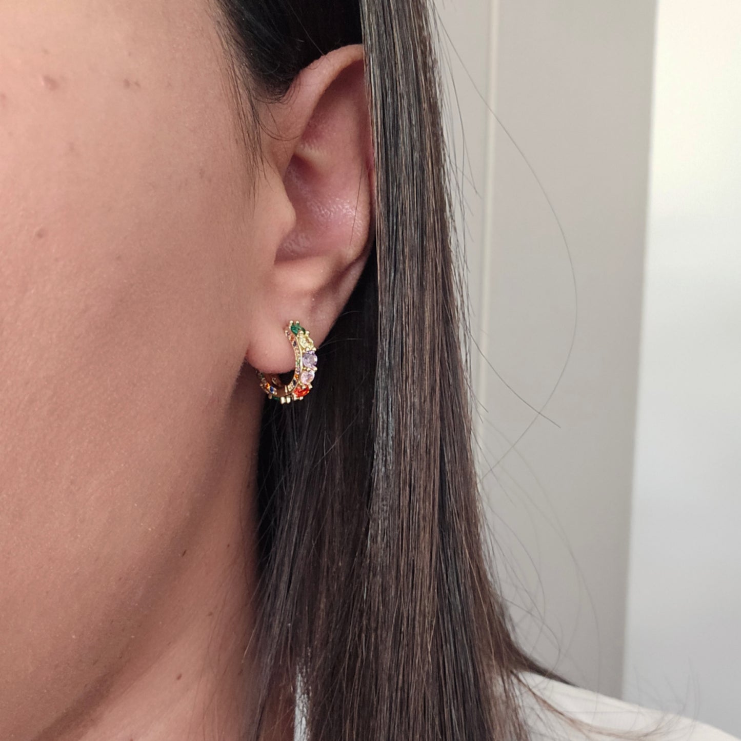 AROS ESMERALDA ENCHAPADO EN ORO