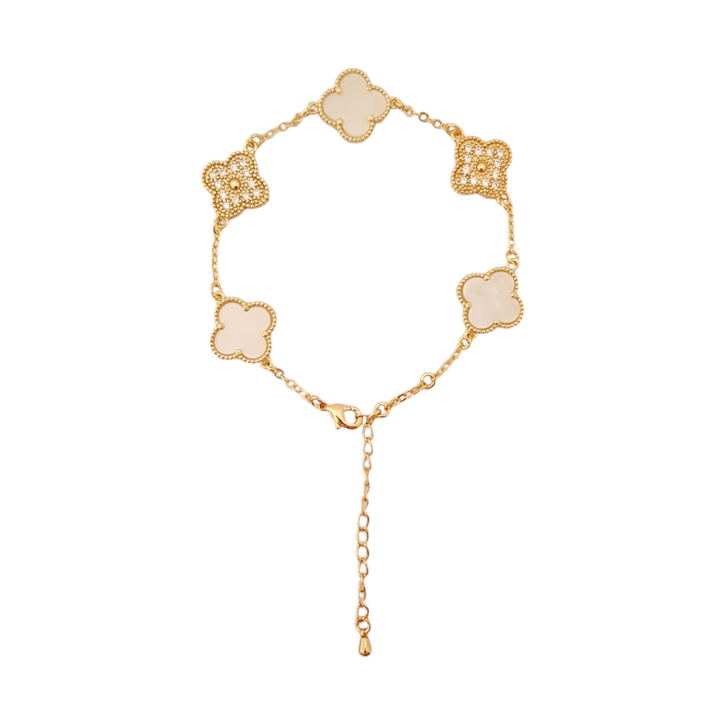 PULSERA TRÉBOL BAÑO DE ORO