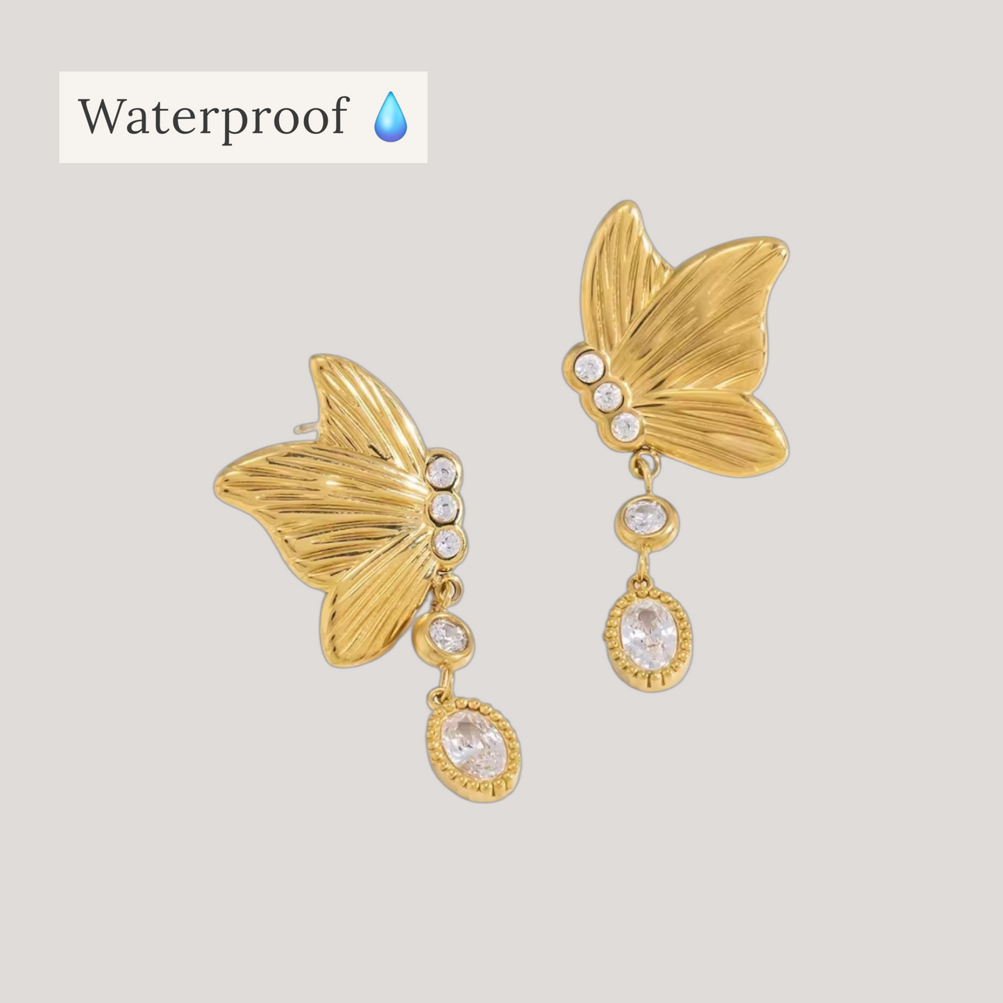 AROS MARIPOSA ACERO INOXIDABLE WATERPROOF