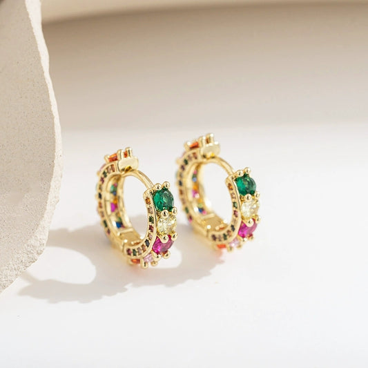 AROS ESMERALDA ENCHAPADO EN ORO