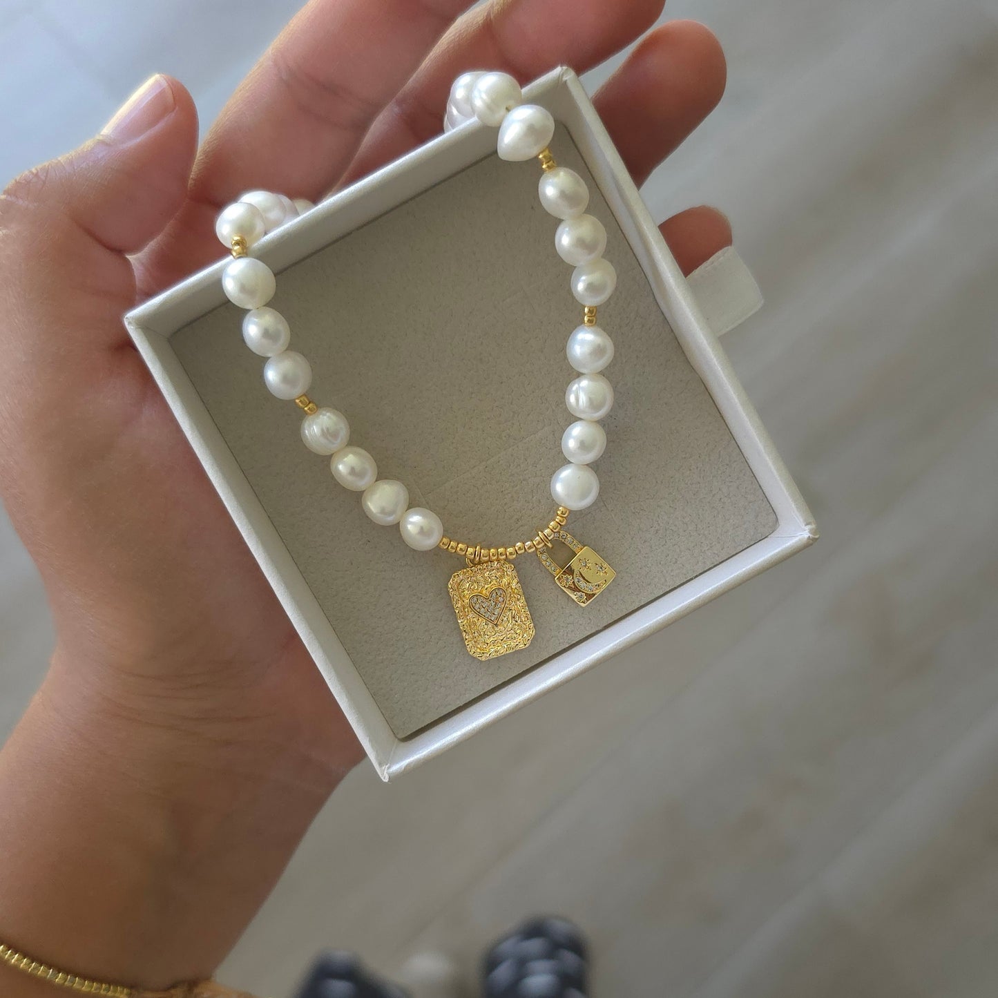 COLLAR PERLA BAÑO DE ORO