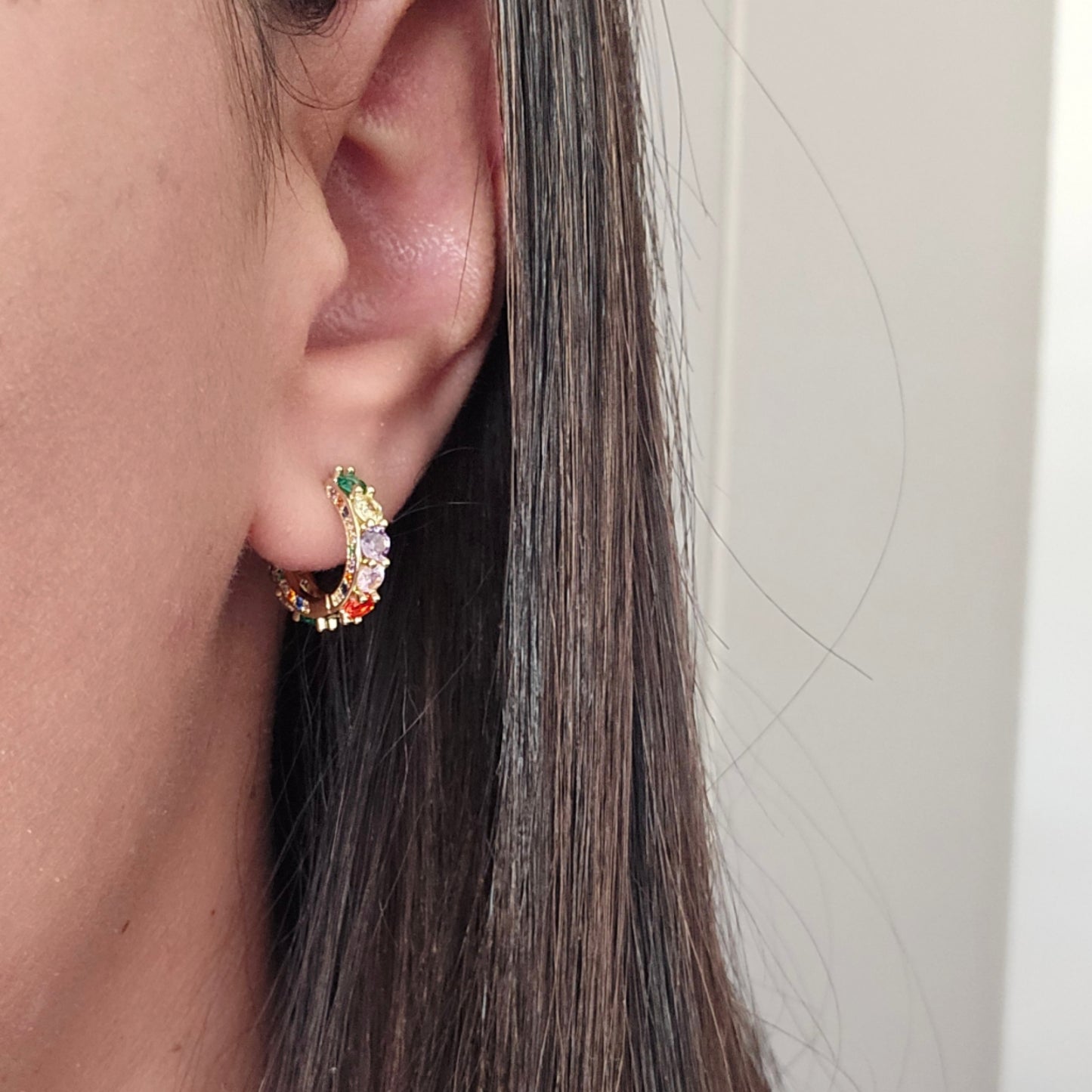 AROS ESMERALDA ENCHAPADO EN ORO