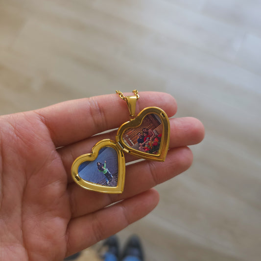 Collar Relicario Corazón Personalizable Acero Inoxidable ✨
